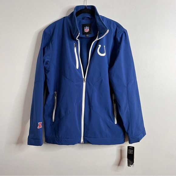 NFL Indianapolis Colts Soft Shell Full Zip Jacket Men's Medium Logo Spellout - Picture 3 of 11